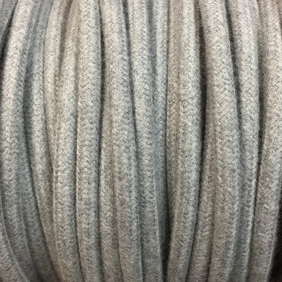 cable electrique tissu lin gris