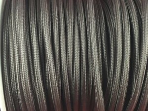 cable electrique textile gris souris