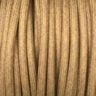 cable electrique coton bronze pale