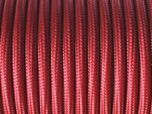 cable electrique tissu marsala