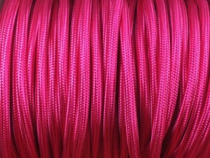 cable electrique tissu rond fushia