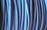 Fil électrique tissu coton bleu pastel