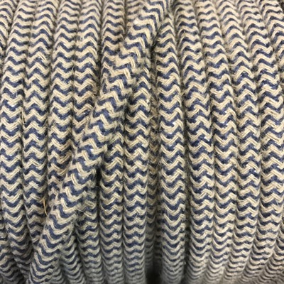 cable electrique deco beige et bleu