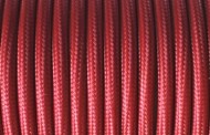 Câble électrique tissu Marsala