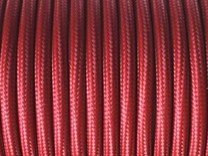 cable electrique tissu marsala