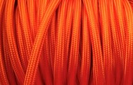 Câble électrique tissu rond orange