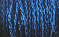 Cable electrique tissu torsade bleu