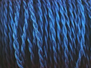 fil elctrique torsade bleu