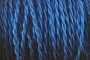 Cable electrique tissu torsade bleu