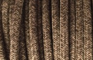 Câble électrique tissu chiné marron