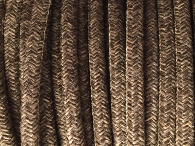 Cable électrique tissu chiné marron