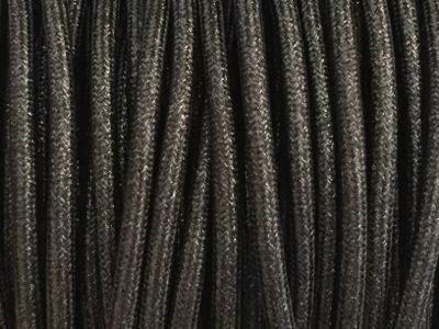 fil electrique tissu noir brillant